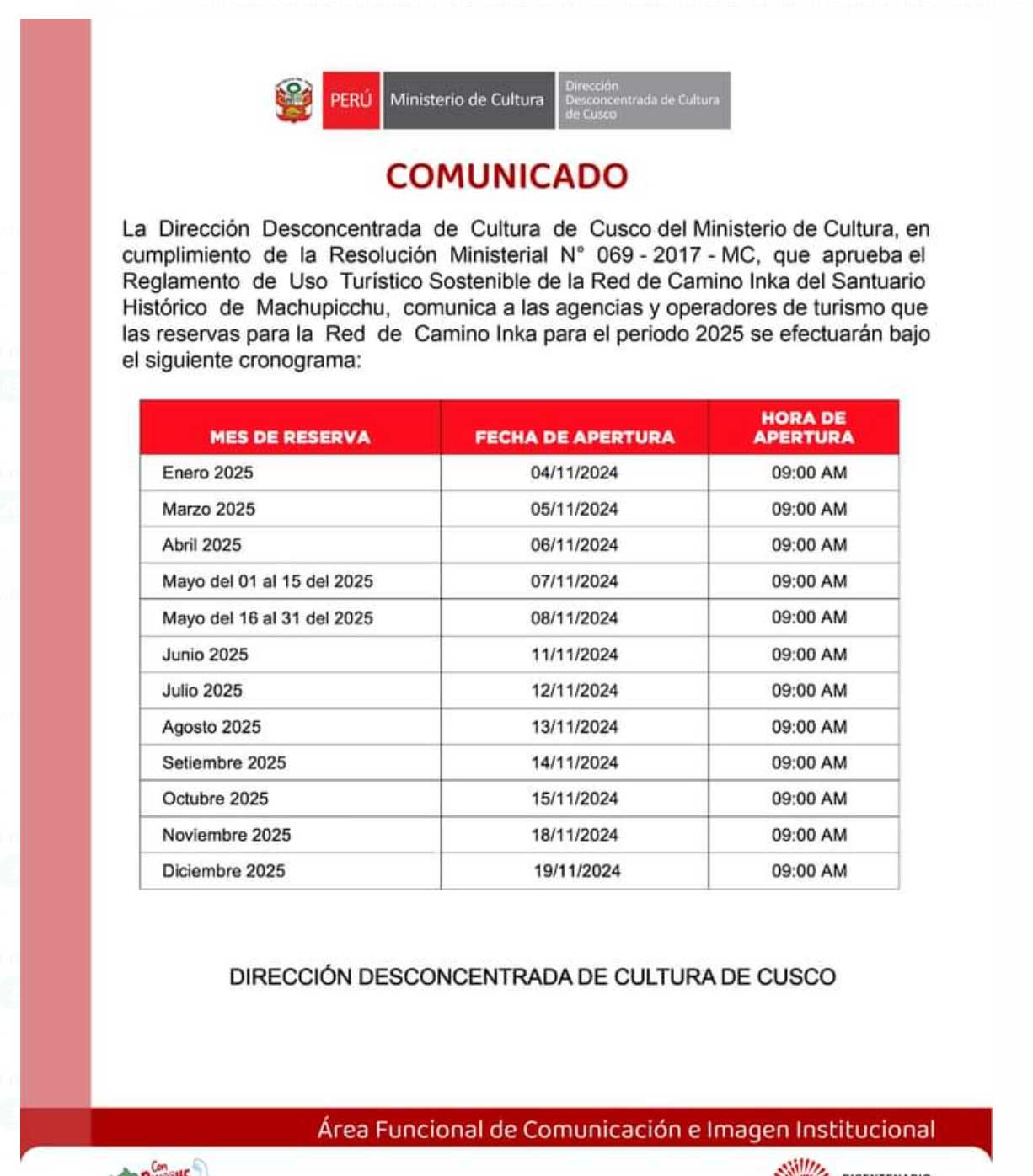 Inca Trail 2025 availability